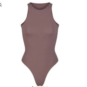 Skims Fits Everybody High Neck Bodysuit | Umber -